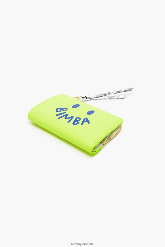 Bimba Y Lola monedero de cuero PT68841035 accesorios Amarillo neon