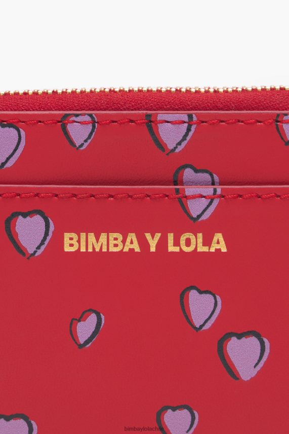 Bimba Y Lola monedero de cuero corazones pequeños PT68841012 accesorios rojo