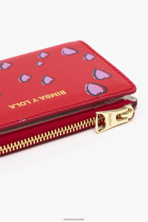 Bimba Y Lola monedero rectangular corazones pequeños de piel PT68841004 accesorios rojo