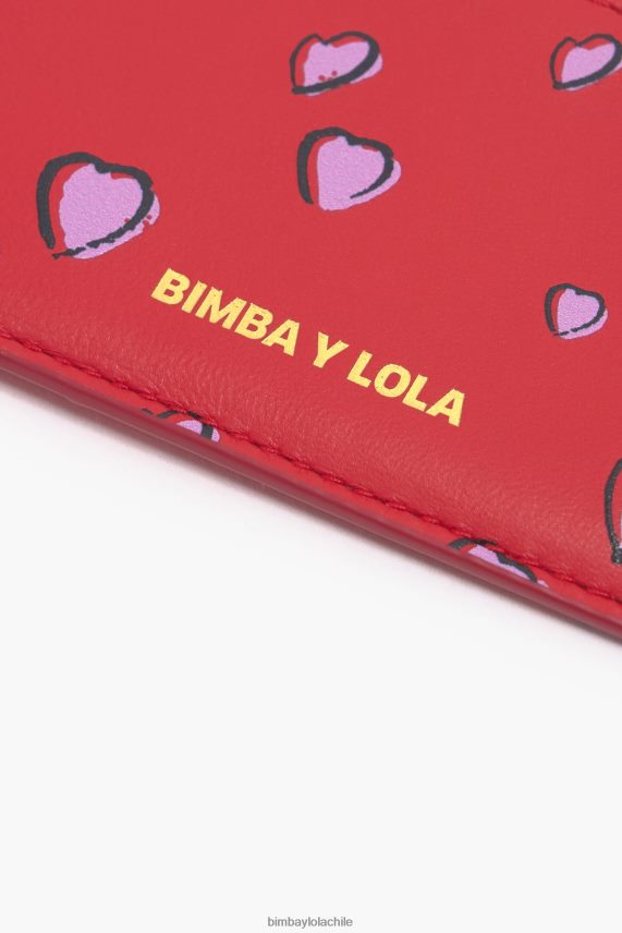Bimba Y Lola monedero rectangular de piel con estampado de pequeños corazones PT68841009 accesorios rojo