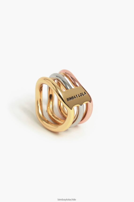 Bimba Y Lola anillo de tres tonos PT6884738 accesorios cristales