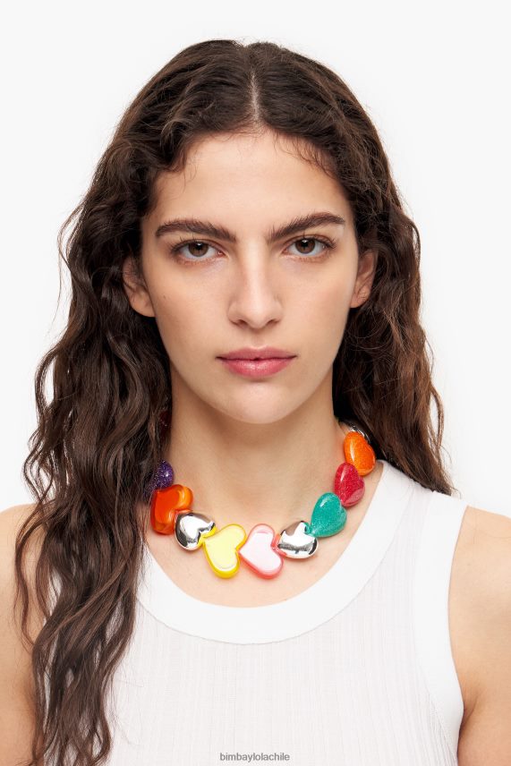 Bimba Y Lola collar de corazones de resina PT6884750 accesorios multicolor