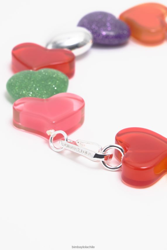 Bimba Y Lola collar de corazones de resina PT6884750 accesorios multicolor