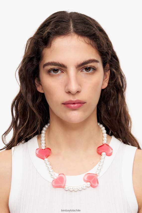 Bimba Y Lola collar de corazones de resina PT6884752 accesorios rosa