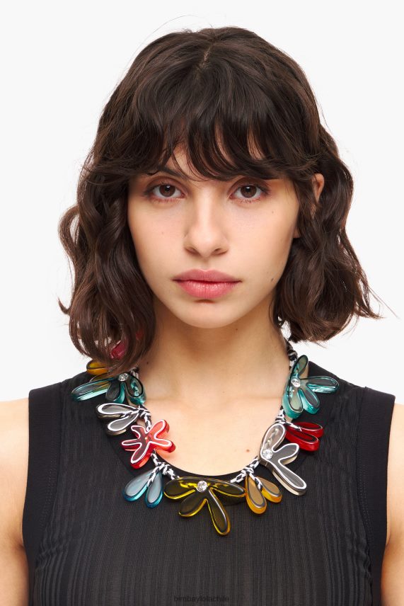 Bimba Y Lola collar de cordón de flores PT6884743 accesorios negro