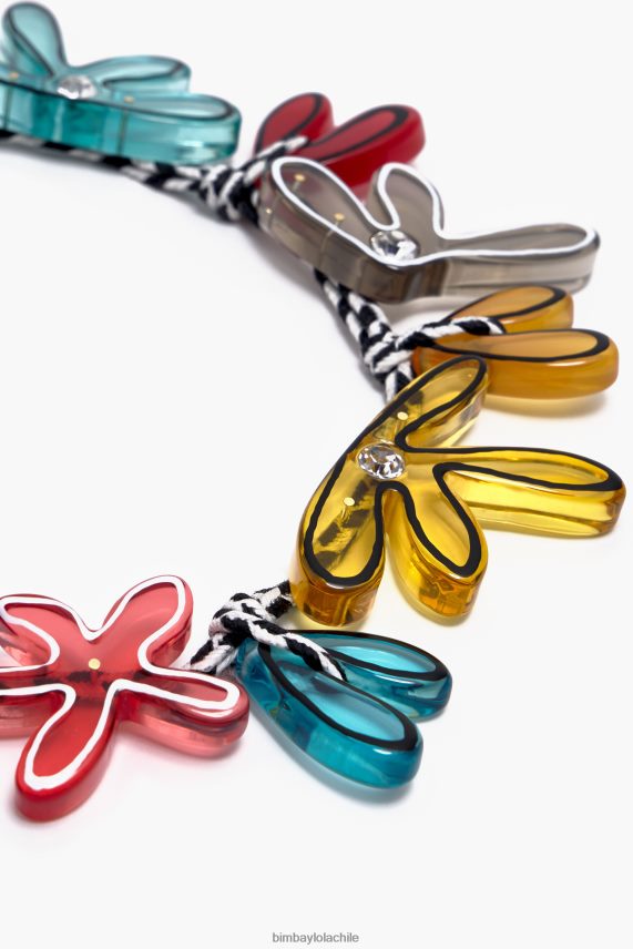 Bimba Y Lola collar de cordón de flores PT6884743 accesorios negro