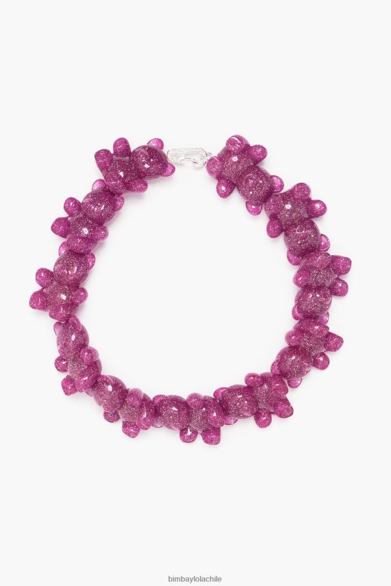 Bimba Y Lola collar de oso de peluche con purpurina PT6884800 accesorios rosa