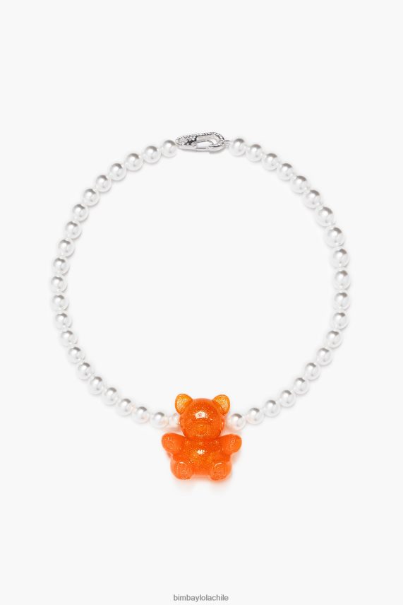 Bimba Y Lola collar de perlas de oso PT6884794 accesorios naranja neón