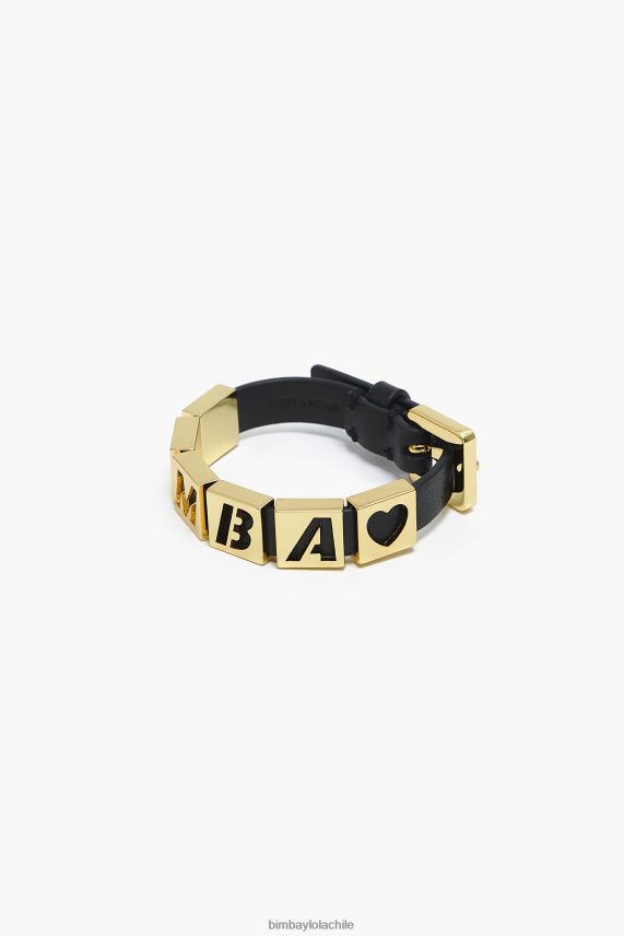 Bimba Y Lola pulsera de cuero con letras PT6884659 accesorios negro