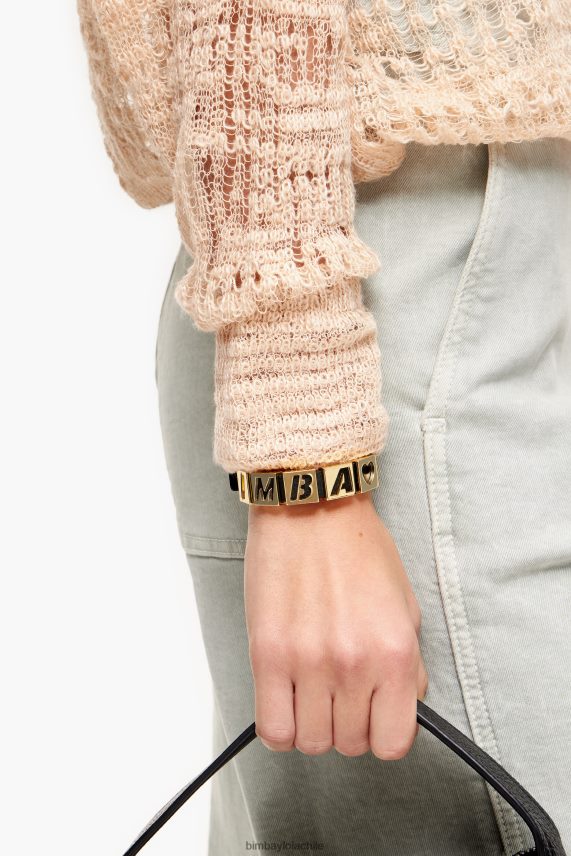 Bimba Y Lola pulsera de cuero con letras PT6884659 accesorios negro