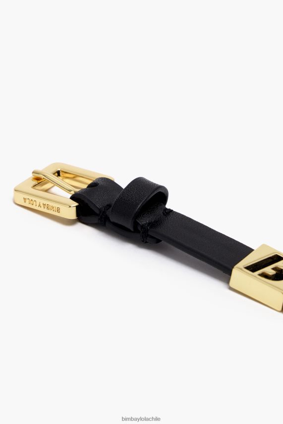 Bimba Y Lola pulsera de cuero con letras PT6884659 accesorios negro