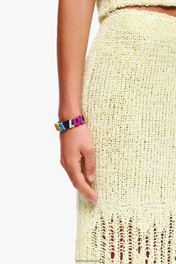 Bimba Y Lola pulsera de cuero con letras del logo PT68841142 accesorios multicolor