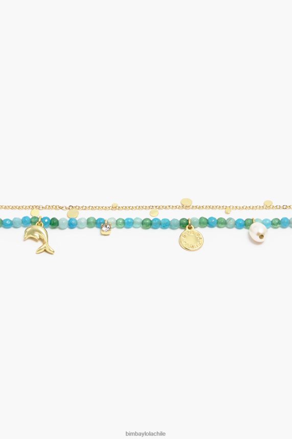 Bimba Y Lola pulsera doble piedras PT6884734 accesorios turquesa