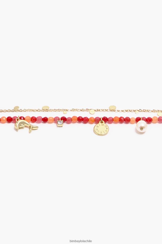 Bimba Y Lola pulsera doble piedras PT6884735 accesorios coral