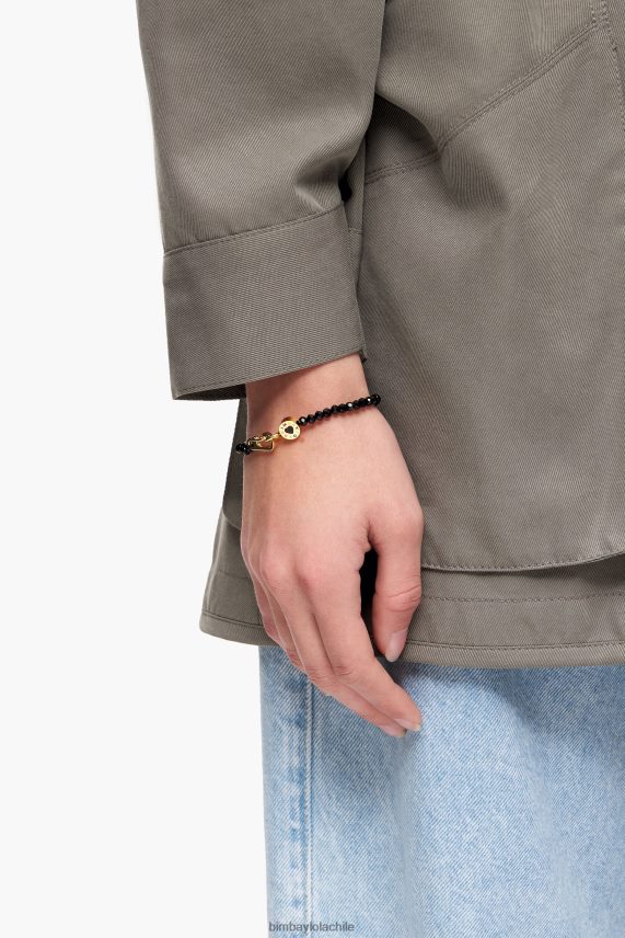 Bimba Y Lola pulsera fina con logo y cristales PT6884672 accesorios negro