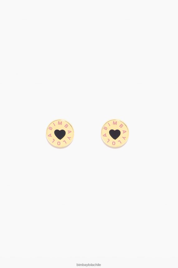 Bimba Y Lola aretes con botón del logo PT6884806 accesorios negro