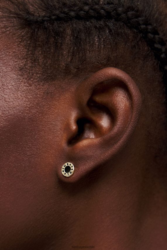 Bimba Y Lola aretes con botón del logo PT6884826 accesorios negro