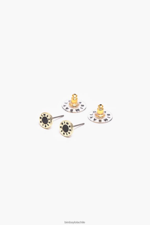Bimba Y Lola aretes con botón del logo PT6884826 accesorios negro