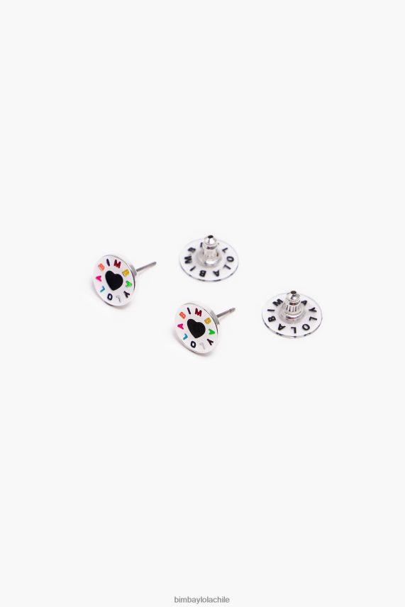 Bimba Y Lola aretes con corazón y logo PT6884694 accesorios plata