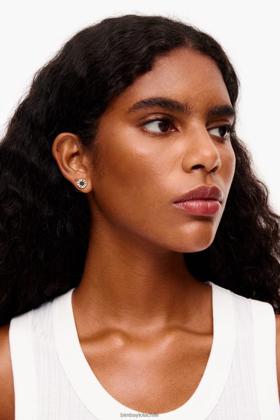 Bimba Y Lola aretes con logo esmaltado PT6884692 accesorios negro