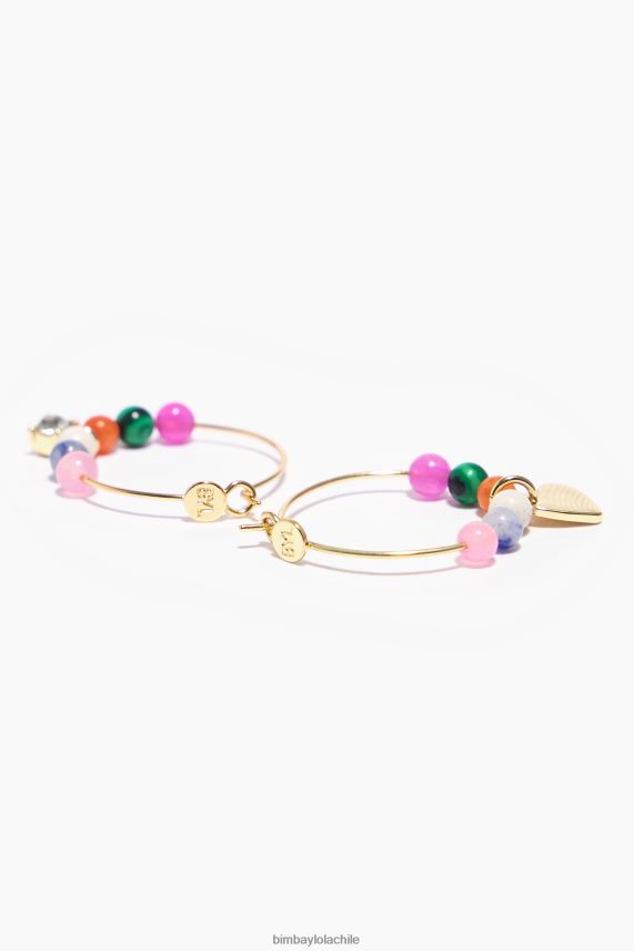 Bimba Y Lola aretes de aro PT6884691 accesorios corazón de oro y cristal