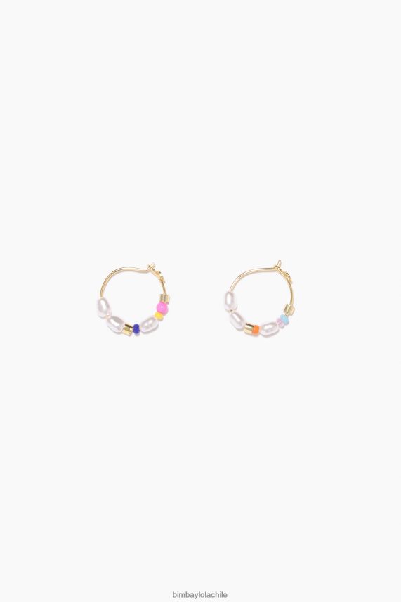 Bimba Y Lola aretes de aro PT6884771 accesorios perlas y abalorios multicolores