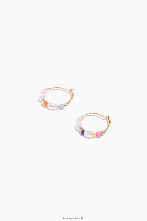 Bimba Y Lola aretes de aro PT6884771 accesorios perlas y abalorios multicolores
