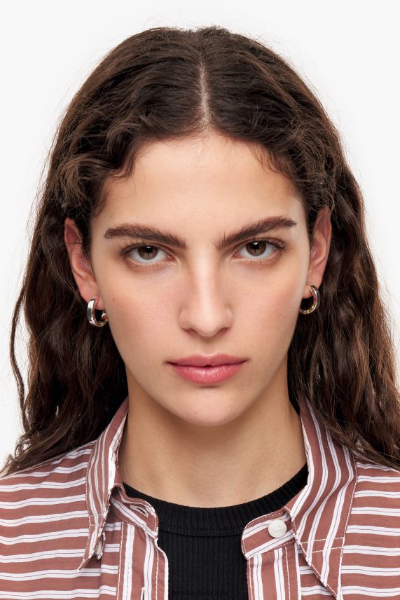 Bimba Y Lola aretes de aro con logo PT6884715 accesorios plateado y multicolor