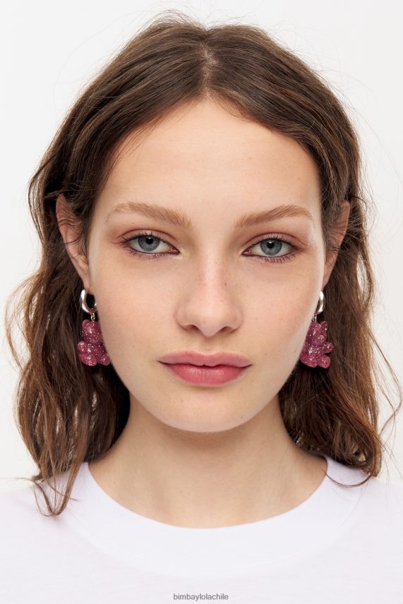 Bimba Y Lola aretes de aro con osito PT68841139 accesorios rosa
