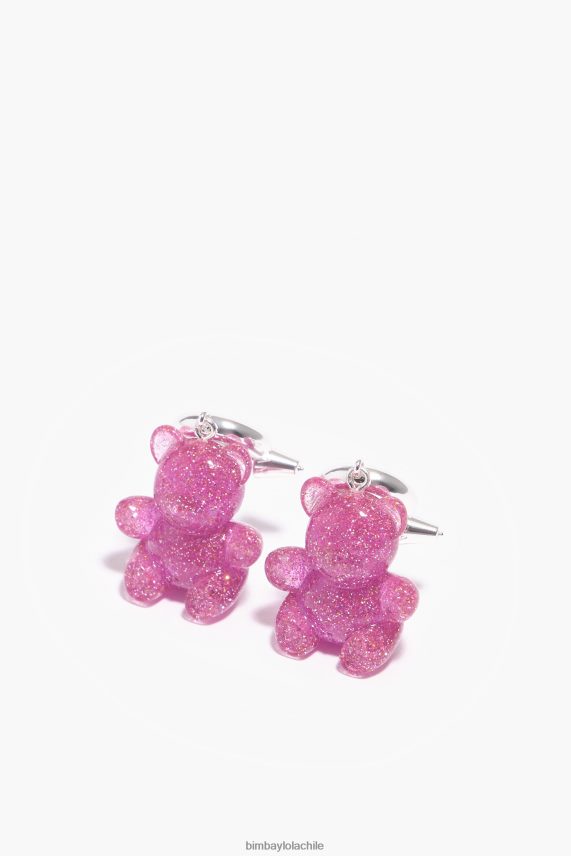 Bimba Y Lola aretes de aro con osito PT68841139 accesorios rosa
