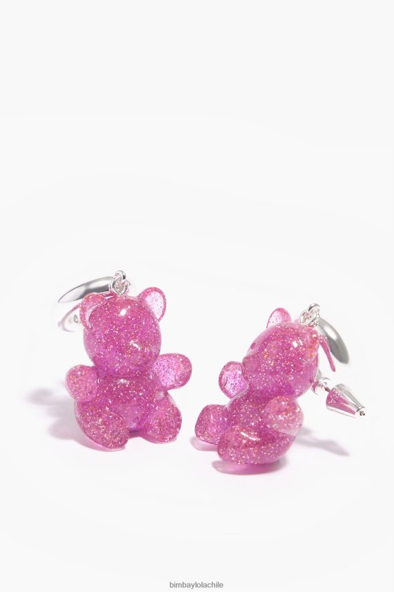 Bimba Y Lola aretes de aro con osito PT68841139 accesorios rosa