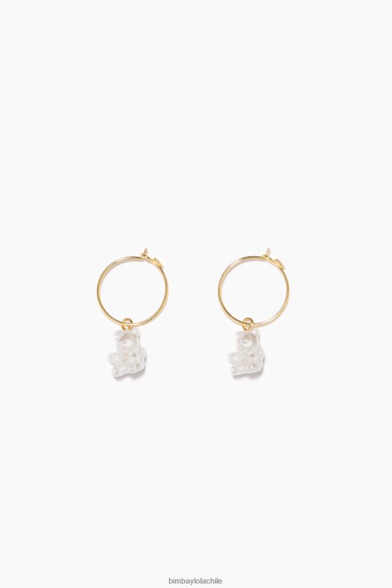 Bimba Y Lola aretes de aro con osito de perlas PT6884802 accesorios dorado