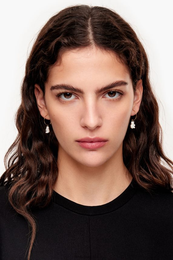 Bimba Y Lola aretes de aro con osito de perlas PT6884802 accesorios dorado