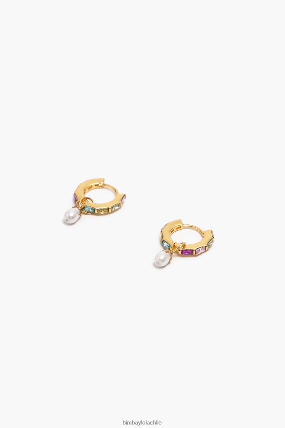 Bimba Y Lola aretes de aro con perlas de cristal PT6884784 accesorios multicolor