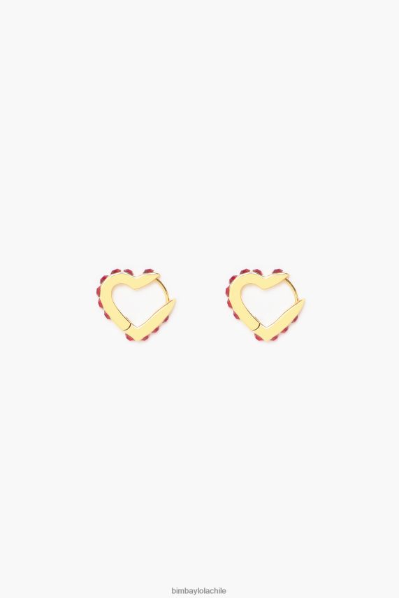 Bimba Y Lola arracadas con cristales de corazón PT6884779 accesorios rojo