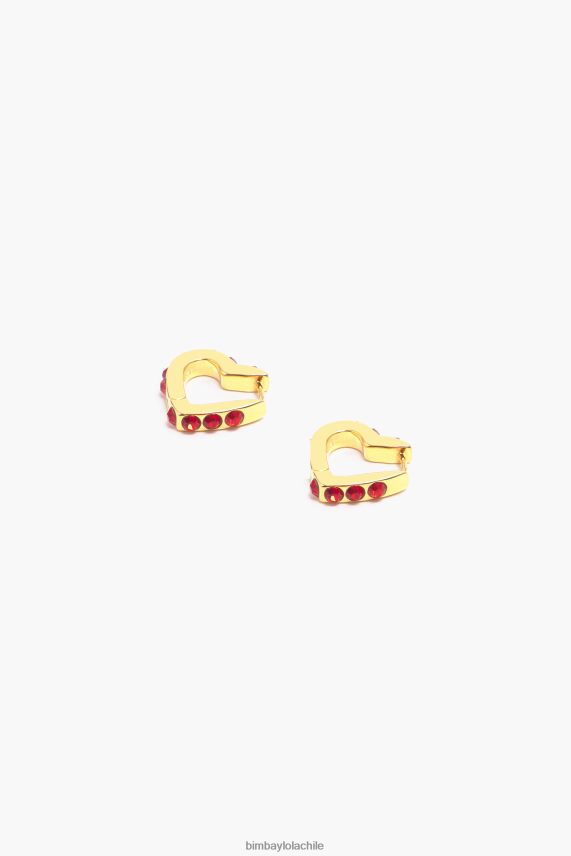 Bimba Y Lola arracadas con cristales de corazón PT6884779 accesorios rojo
