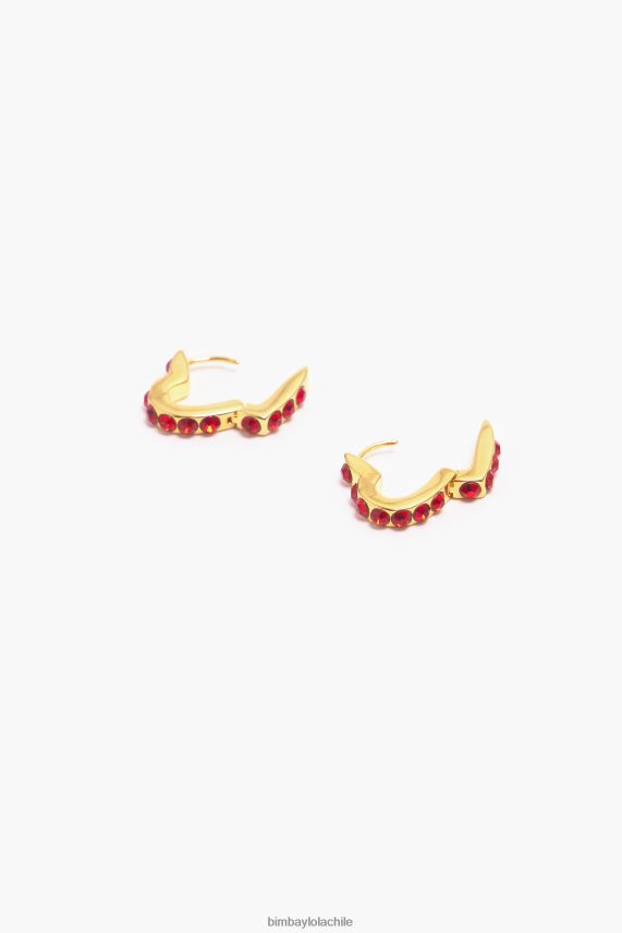 Bimba Y Lola arracadas con cristales de corazón PT6884779 accesorios rojo