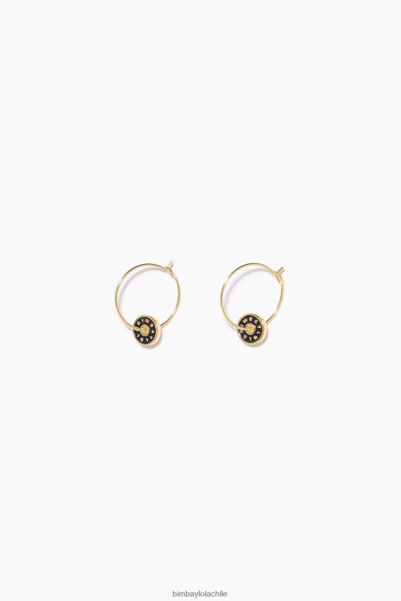 Bimba Y Lola arracadas con logo esmaltado PT6884827 accesorios negro