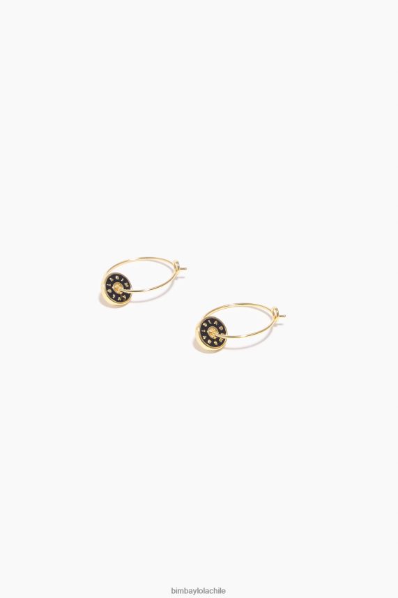 Bimba Y Lola arracadas con logo esmaltado PT6884827 accesorios negro