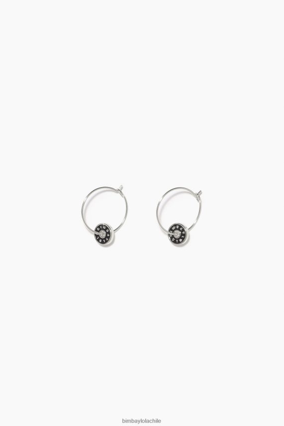 Bimba Y Lola arracadas con logo esmaltado PT6884829 accesorios negro