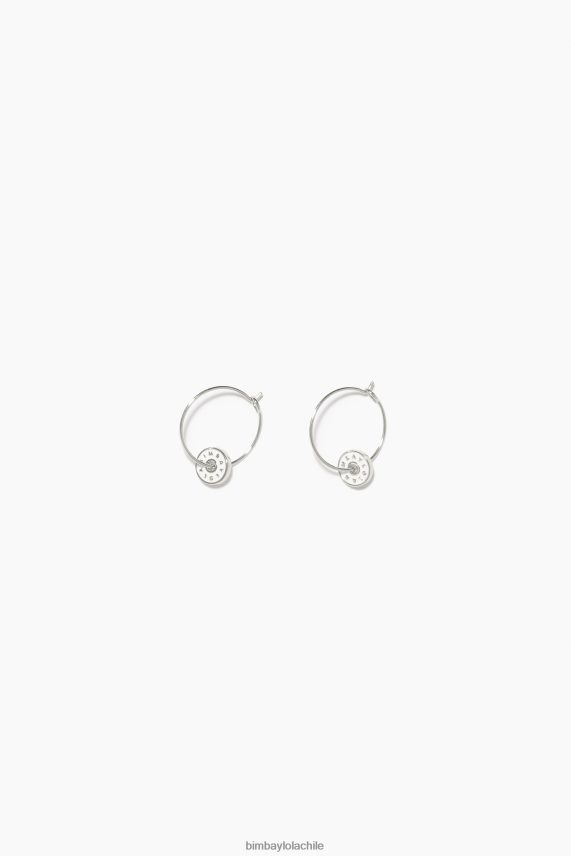 Bimba Y Lola arracadas con logo esmaltado PT6884830 accesorios blanco
