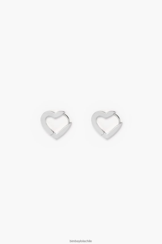Bimba Y Lola pendientes de aro con forma de corazón PT6884740 accesorios plata