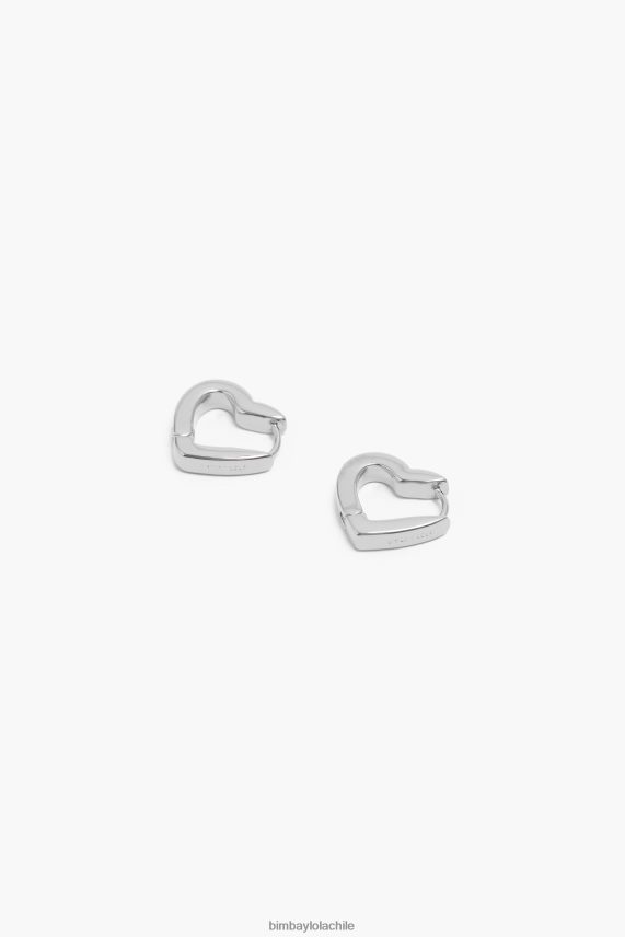 Bimba Y Lola pendientes de aro con forma de corazón PT6884740 accesorios plata