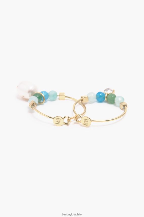 Bimba Y Lola pendientes de aro con piedras pequeñas PT6884736 accesorios turquesa