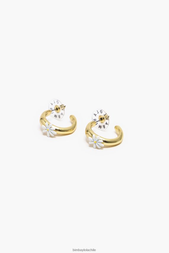 Bimba Y Lola pendientes de aro dorado PT6884676 accesorios flor
