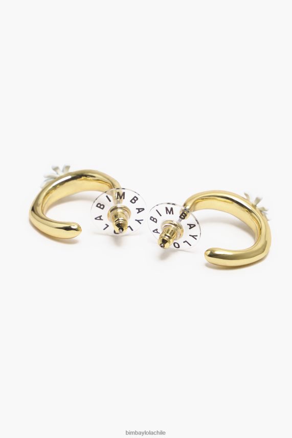 Bimba Y Lola pendientes de aro dorado PT6884676 accesorios flor