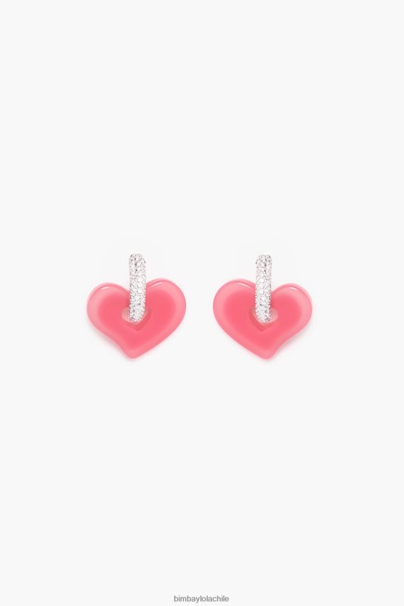 Bimba Y Lola pendientes de corazón cristales PT6884754 accesorios rosa
