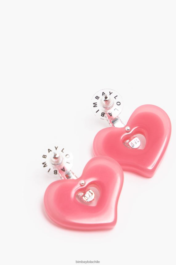 Bimba Y Lola pendientes de corazón cristales PT6884754 accesorios rosa