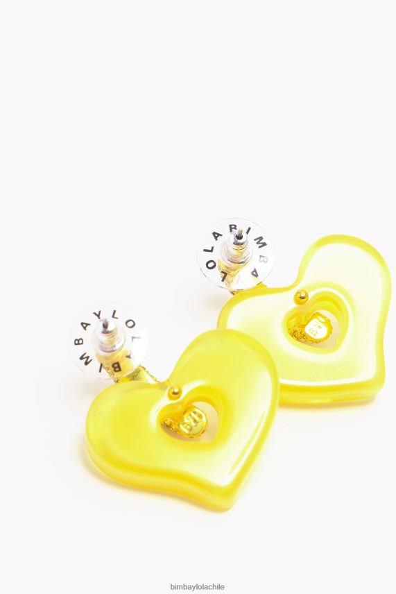 Bimba Y Lola pendientes de corazón de cristal PT6884753 accesorios amarillo