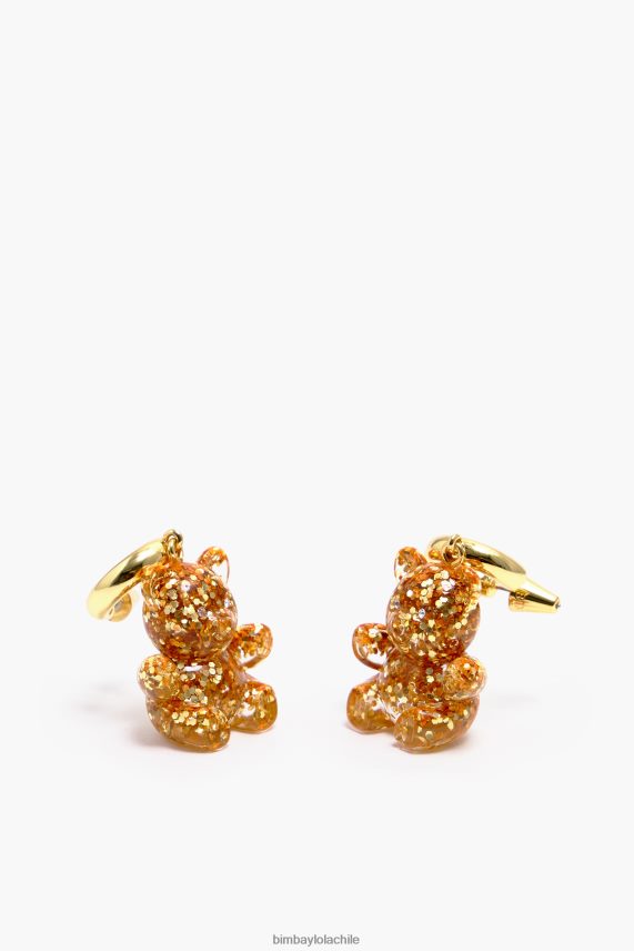 Bimba Y Lola pendientes largos osito de resina PT6884796 accesorios oro